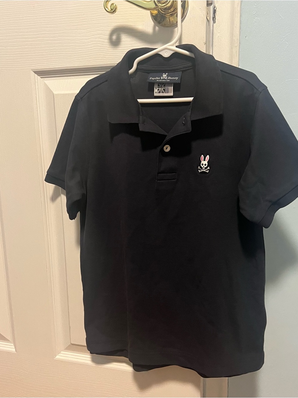 Psycho Bunny Classic Pique Polo Navy Polo Shirt Boys Size Medium 10/12 Youth